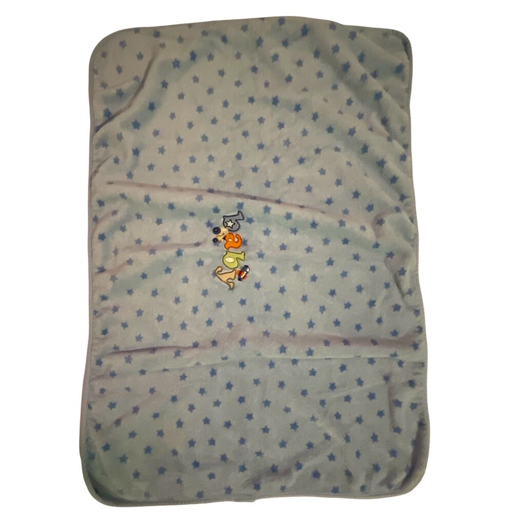 Parents Choice Walmart BABY Star Blue Blanket Spellout Applique Car Plane